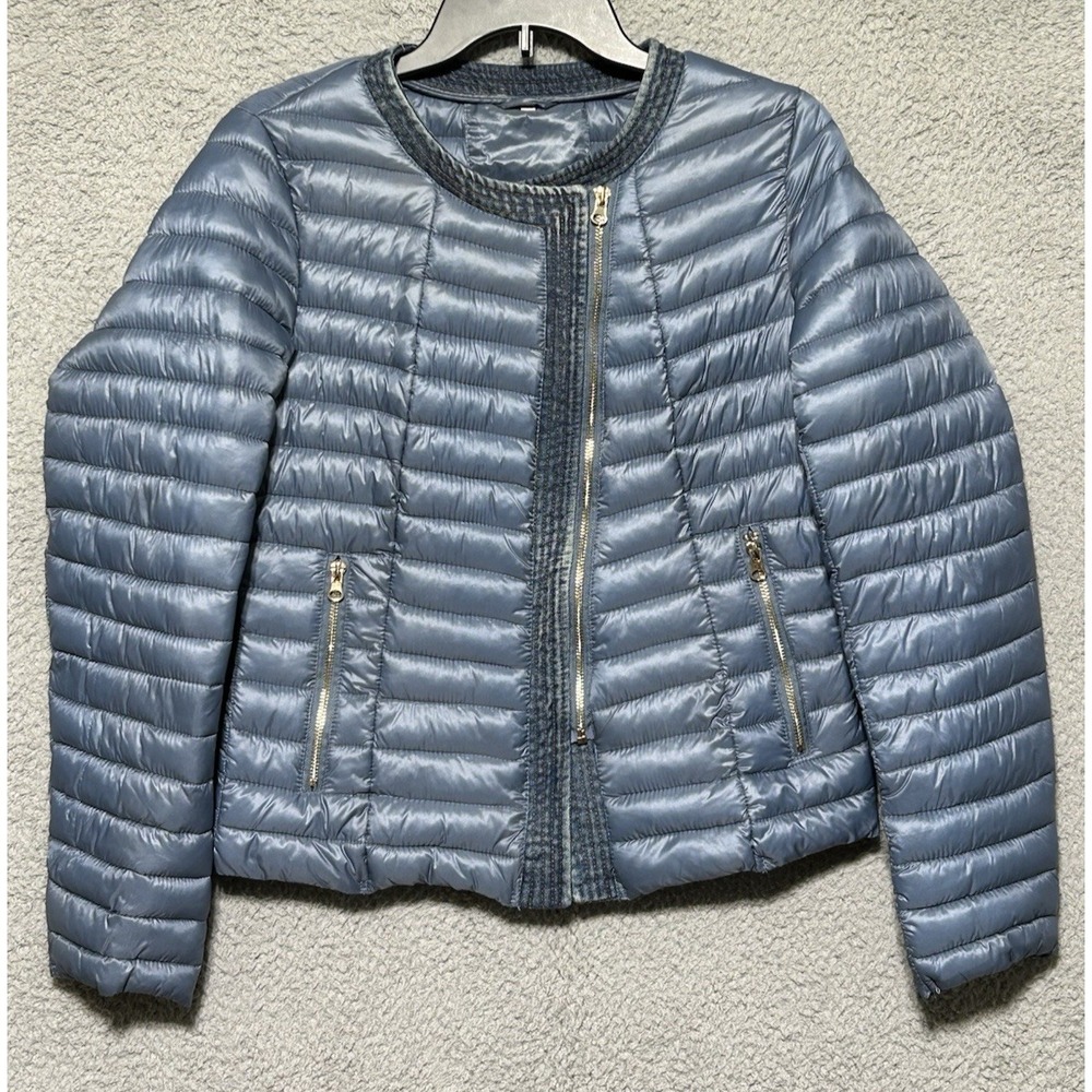 The Love Brand Lightweight Blue Puffer Jacket with Denim Accents Size XL